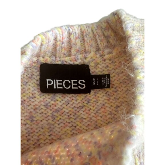 PIECES Women's Multicolor Knit Crewneck Sweater Tank Top Size Large - Picture 7 of 8